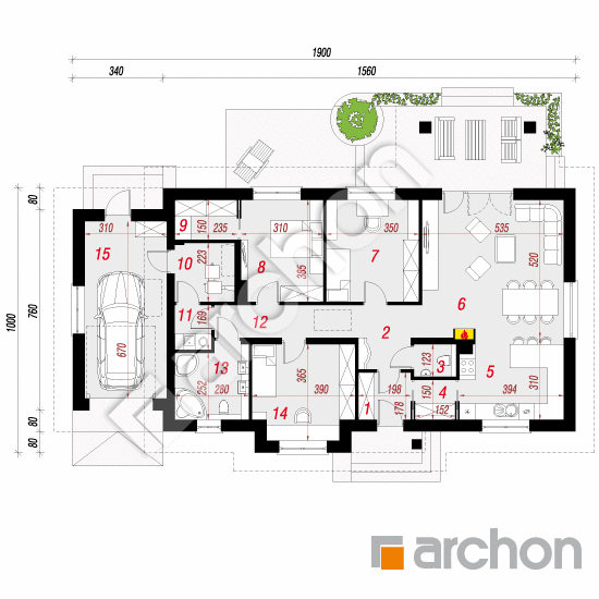 Dom w leszczynowcach 4 | rzut parteru