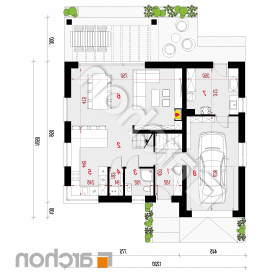 Dom w aurorach 22 (GE) | rzut parteru