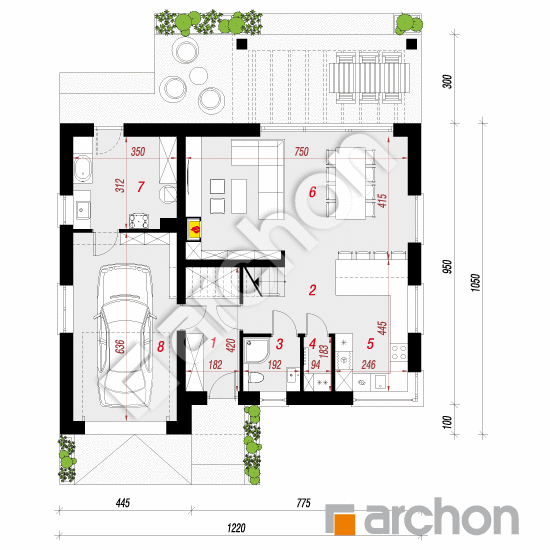 Dom w aurorach 22 (GE) | rzut parteru