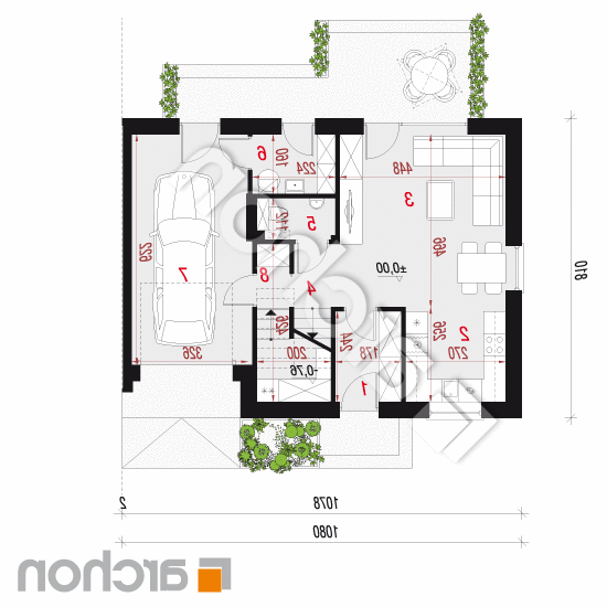 Dom w zimokwiatach 3 (GB) | rzut parteru