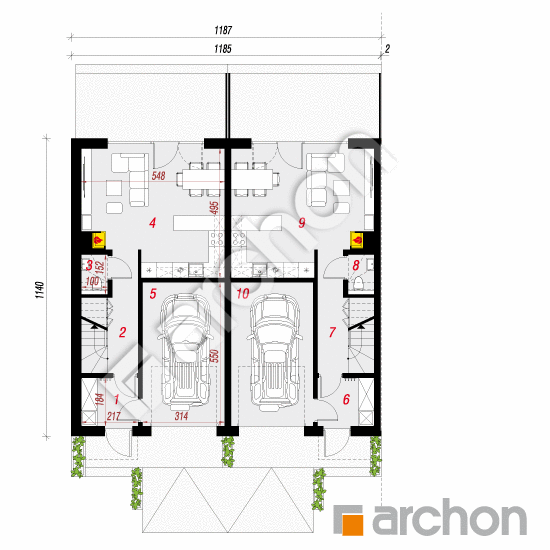 Dom w riveach (GR2BA) | rzut parteru