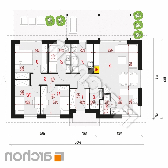 Dom w kruszczykach 5 (E) OZE | rzut parteru