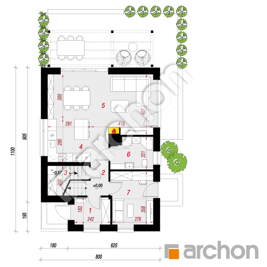 Dom w krotonach 3 | rzut parteru