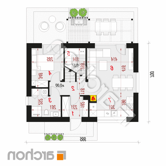 Dom w lilijkach 2 (A) | rzut parteru