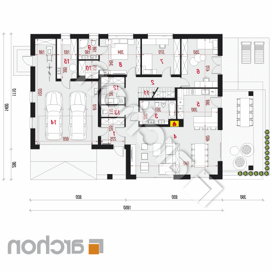 Dom w lilakach 10 (G2) | rzut parteru