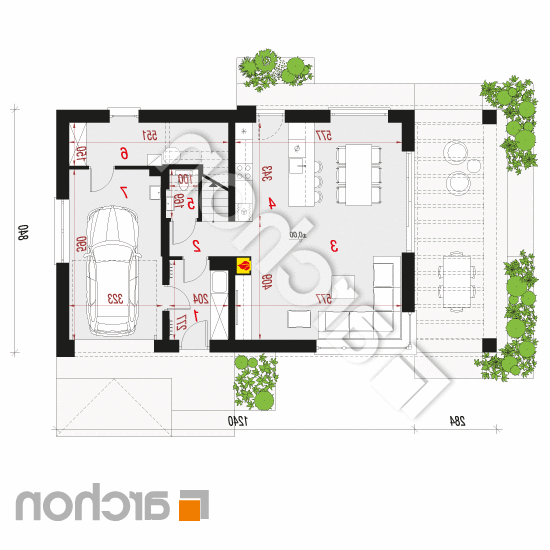 Dom w szyszkowcach 9 | rzut parteru