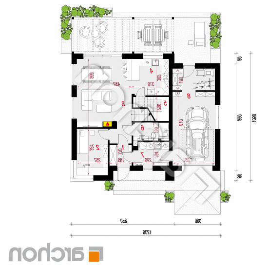 Dom w malinówkach 21 (G) | rzut parteru