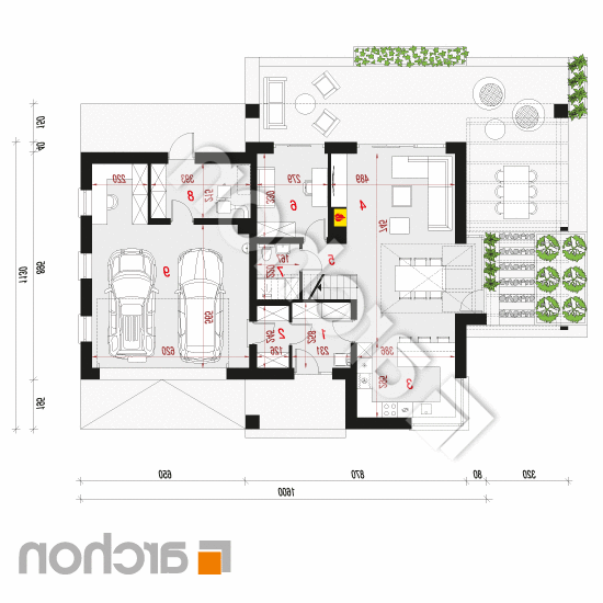 Dom w amorfach 2 (G2A) | rzut parteru