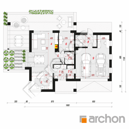 Dom w amorfach 2 (G2A) | rzut parteru