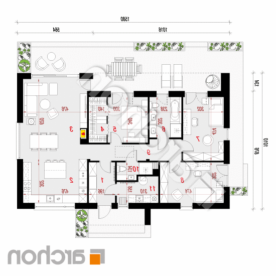 Dom w rudbekiach 2 | rzut parteru