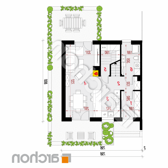 Dom w everniach 5 (B) | rzut parteru