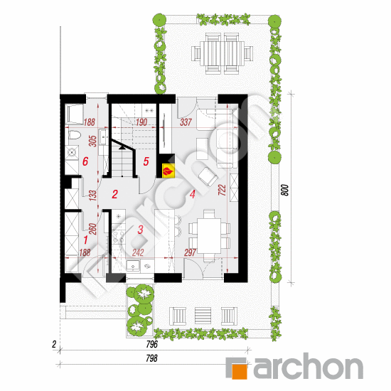 Dom w everniach 5 (B) | rzut parteru