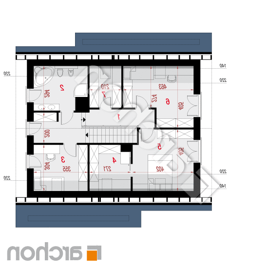 Dom w pięknotkach 2 (P) | rzut poddasza