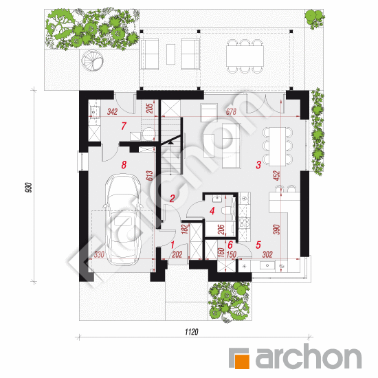 Dom we frezjach 2 (G) | rzut parteru