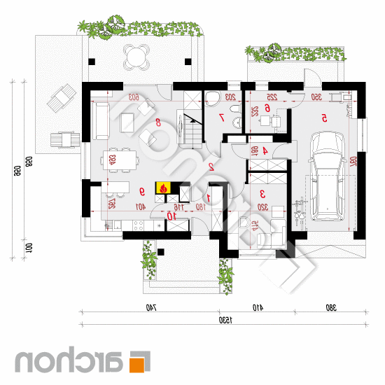 Dom w jabłonkach 4 (G) | rzut parteru