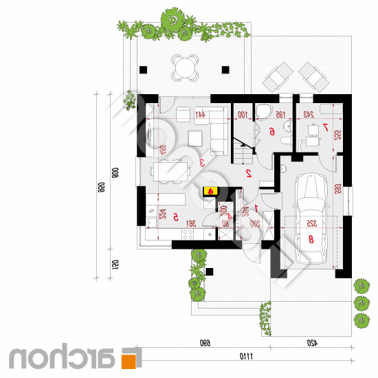 Dom w jabłonkach 9 | rzut parteru