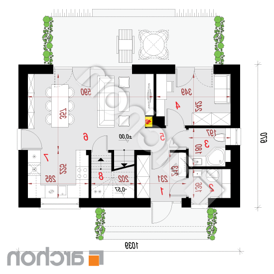 Dom w iberisach 3 | rzut parteru