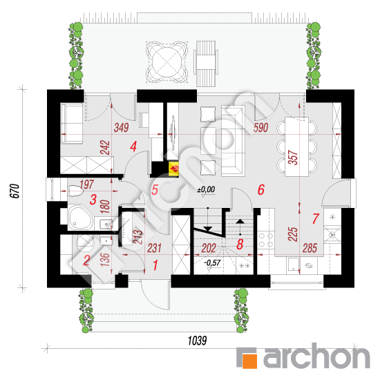 Dom w iberisach 3 | rzut parteru