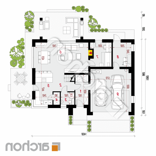 Dom w aurorach 11 (G2) | rzut parteru