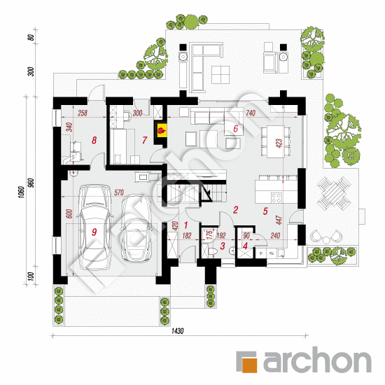 Dom w aurorach 11 (G2) | rzut parteru