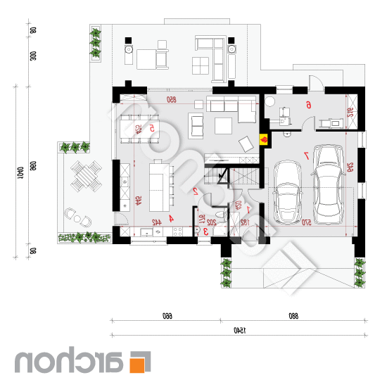 Dom w aurorach 8 (G2) | rzut parteru