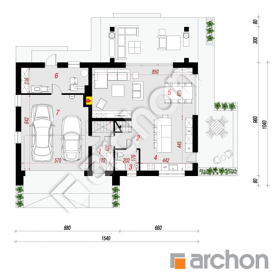 Dom w aurorach 8 (G2) | rzut parteru