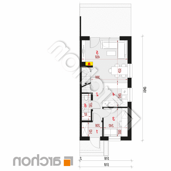 Dom w riveach 20 (B) | rzut parteru