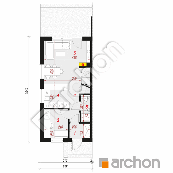 Dom w riveach 20 (B) | rzut parteru