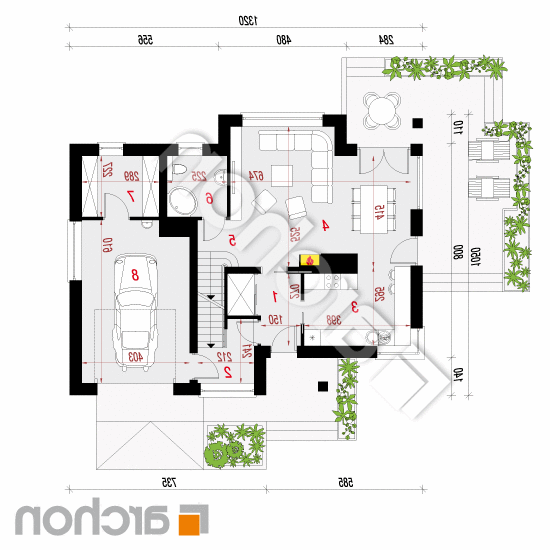 Dom w miodokwiatach 3 (P) | rzut parteru