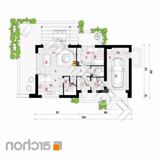 Dom w malinówkach 14 (GN) | rzut parteru