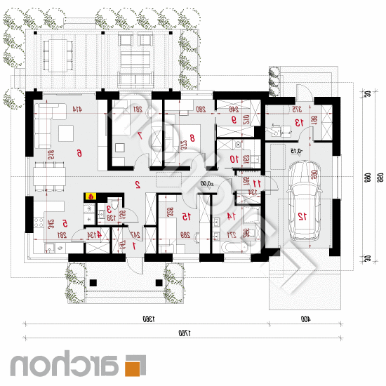 Dom w leszczynowcach 6 (G) | rzut parteru