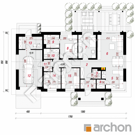 Dom w leszczynowcach 6 (G) | rzut parteru