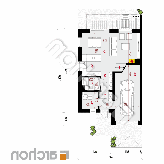 Dom w narcyzach 2 (B) | rzut parteru