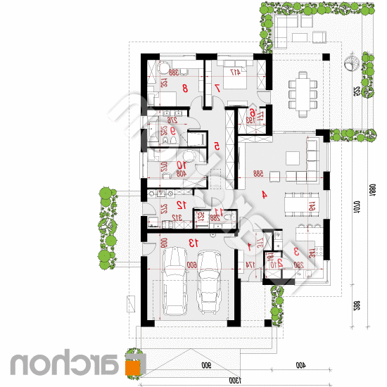 Dom w renklodach 15 (G2E) OZE | rzut parteru