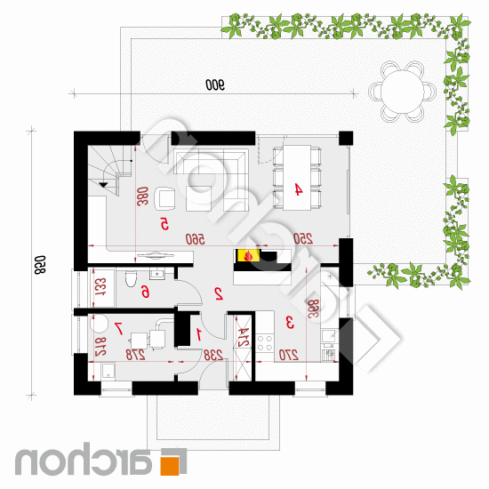 Dom w borówkach 4 | rzut parteru