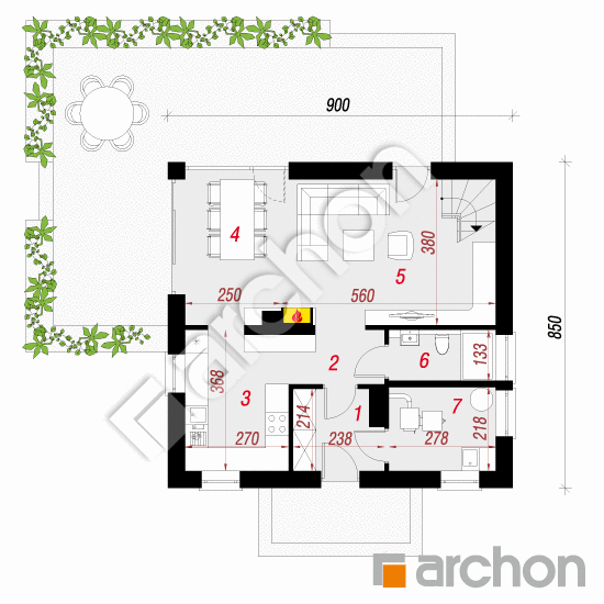 Dom w borówkach 4 | rzut parteru