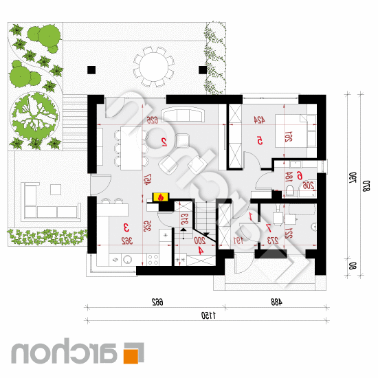 Dom w malinówkach 4 (T) | rzut parteru