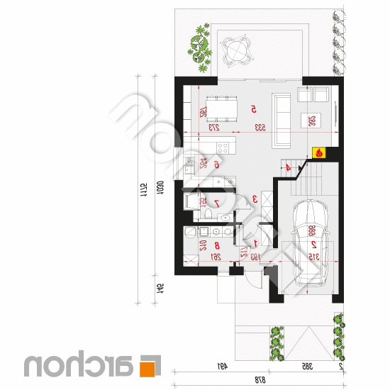 Dom w narcyzach 5 (B) | rzut parteru