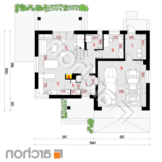 Dom w jabłonkach 12 (G2) | rzut parteru