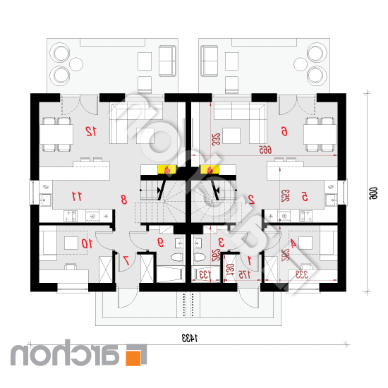 Dom w arkadiach 4 (R2) | rzut parteru