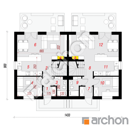 Dom w arkadiach 4 (R2) | rzut parteru