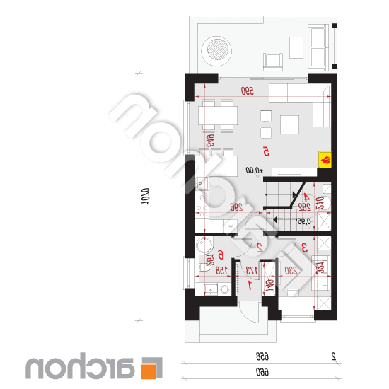 Dom w klementynkach 2 (B) | rzut parteru