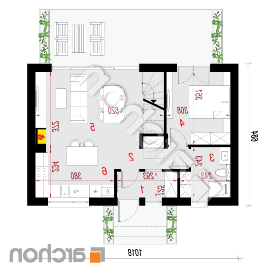 Dom w irysach 5 | rzut parteru