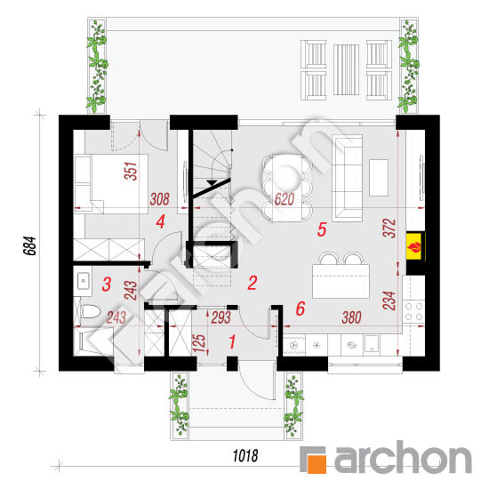 Dom w irysach 5 | rzut parteru