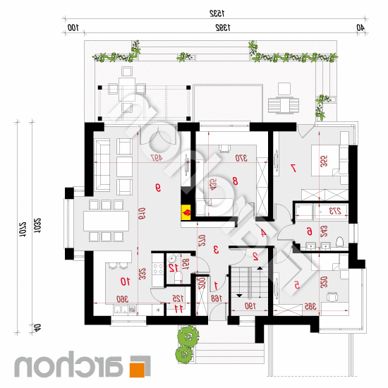 Dom pod jarząbem 16 (PN) | rzut parteru