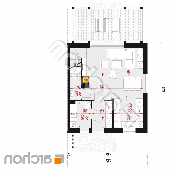 Dom w modrakach 3 (B) | rzut parteru