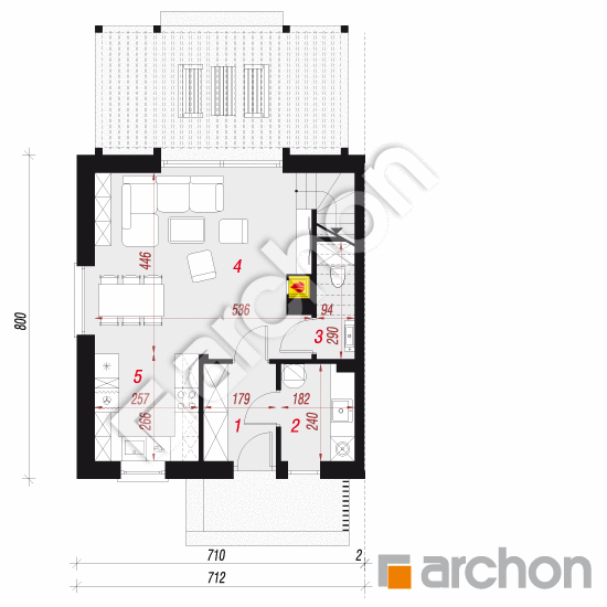 Dom w modrakach 3 (B) | rzut parteru