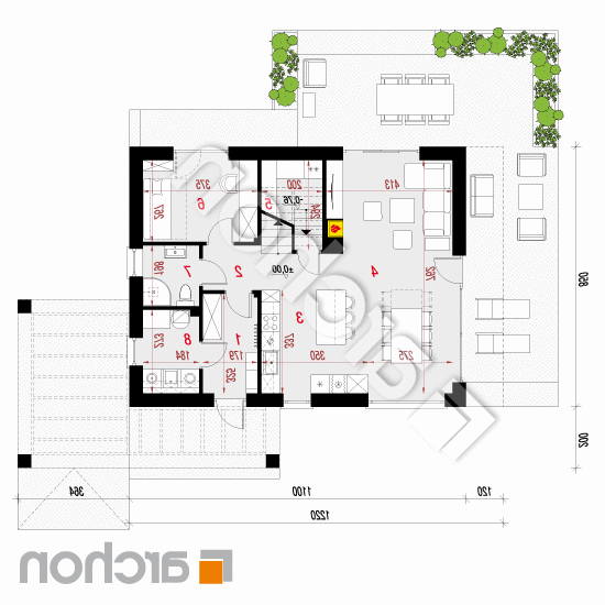 Dom w wisteriach 11 | rzut parteru