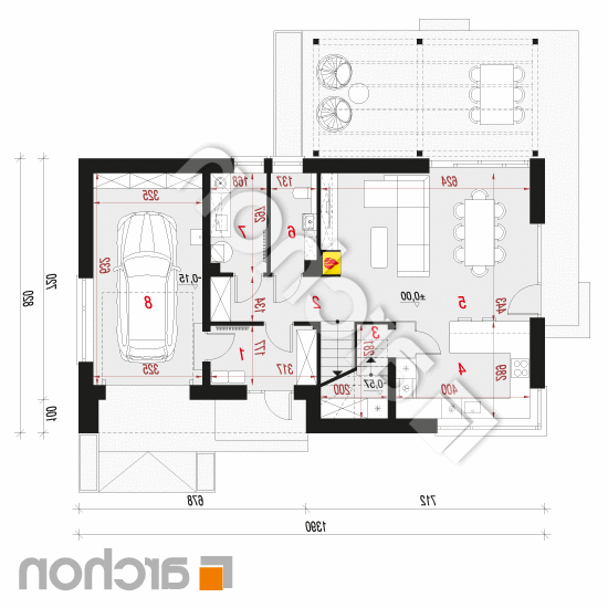 Dom w krotonach 4 (G) | rzut parteru