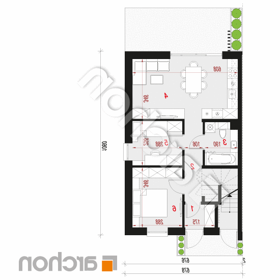 Dom w bratkach 22 (R2B) | rzut parteru